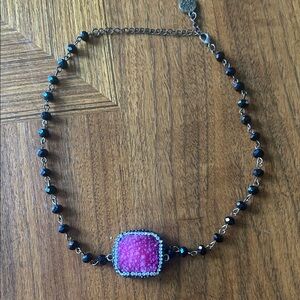 Elegant Black and Pink Necklace